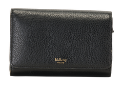 Mulberry Medium Continental French Purse, Leather, Black, MIV, 2*